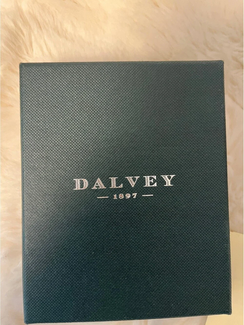 Dalvey Desk Clock with Black Carbon Fiber Leather Strap and Orange Interior
